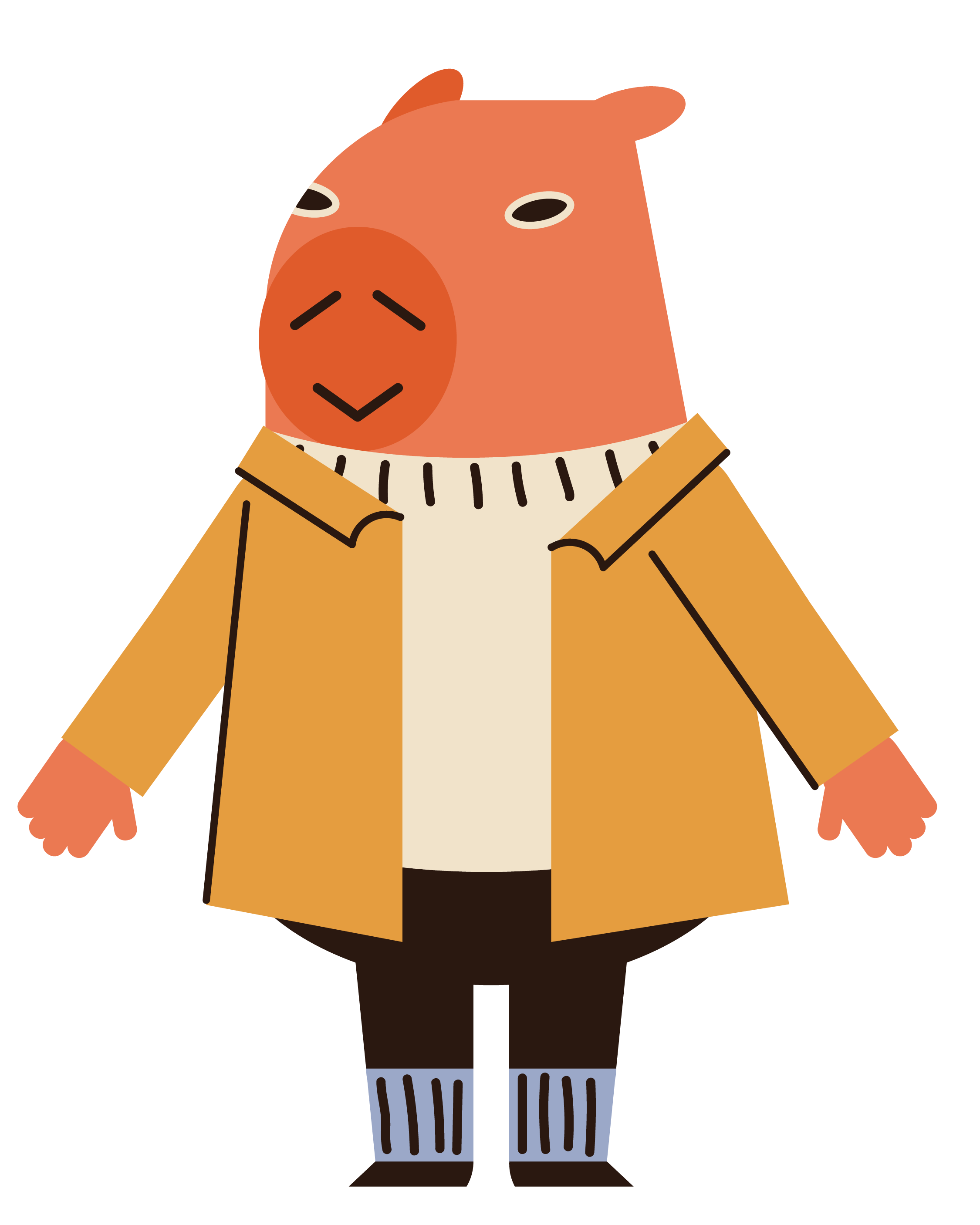 Katire, the friendly Clueless Clothing character